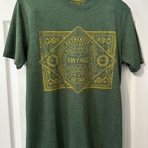 Weatherproof Vintage Mens Small Green Graphic T-Shirt Authentic Vintage Logo NWT